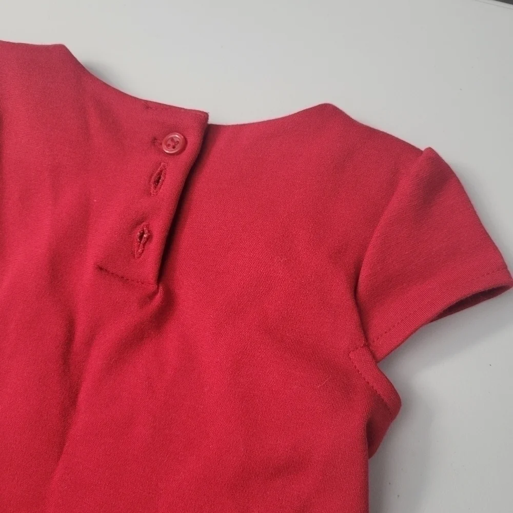 Gymboree Red Bow Button Detail Holiday Dress
